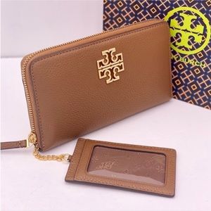 Tory Burch brown ID leather Wallet